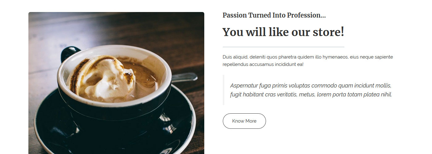 Hidden Coffee slider